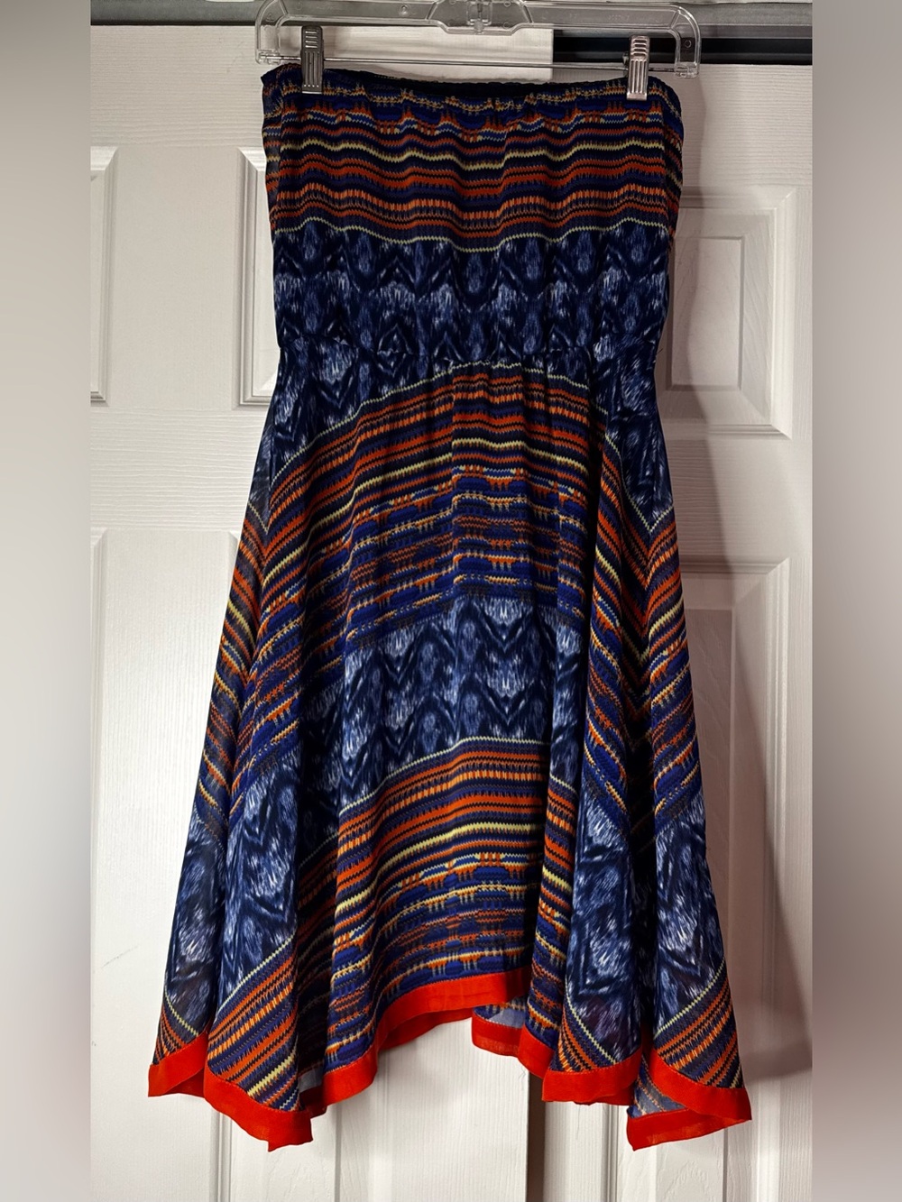 Maeve by Anthropologie Multicolor Strapless Handkerchief Hem Dress - Size XS - Picture 3 of 5